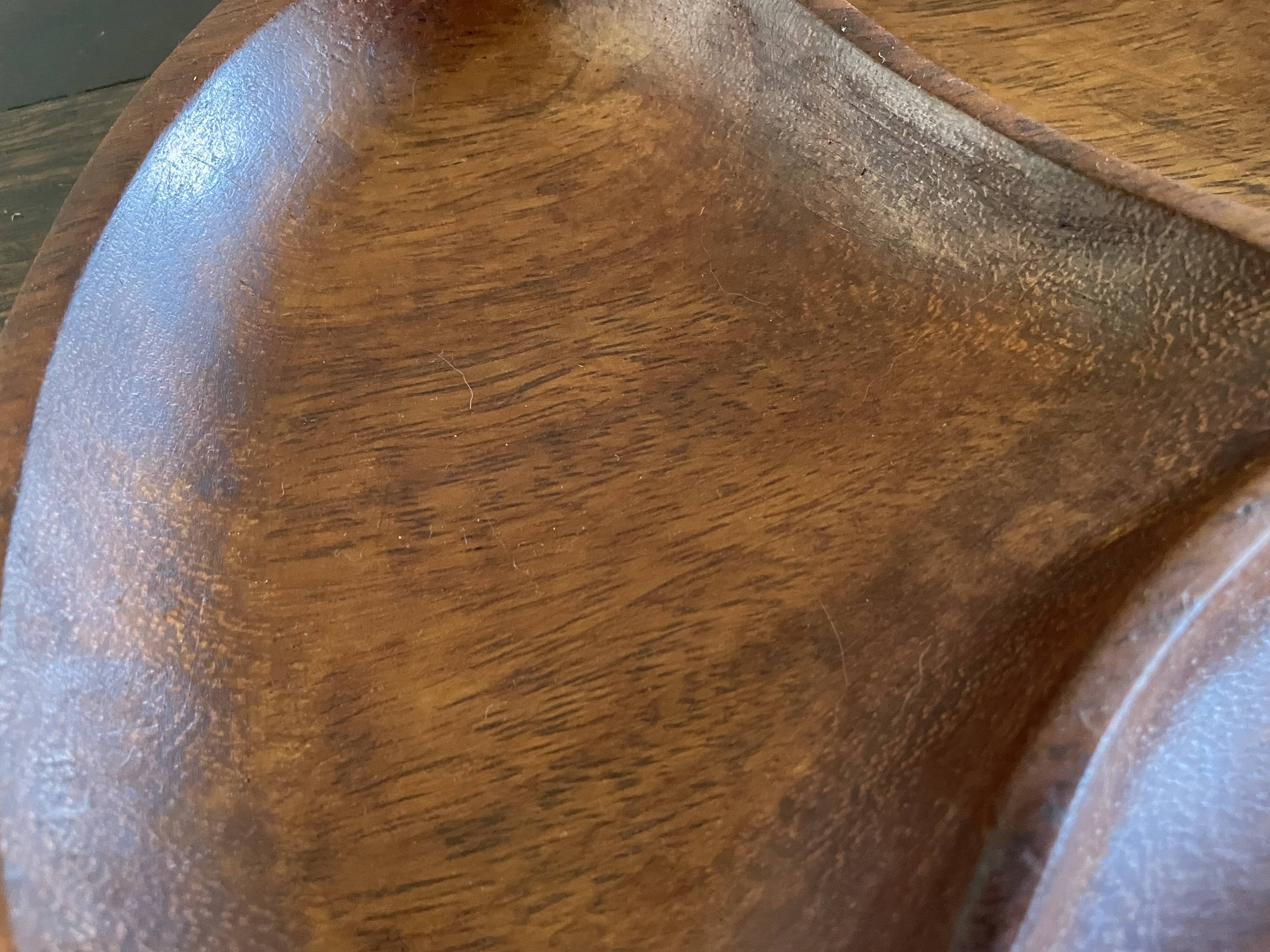 Wooden appetizer dish with compartments