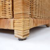 Vintage wicker chest of drawers - 1960s