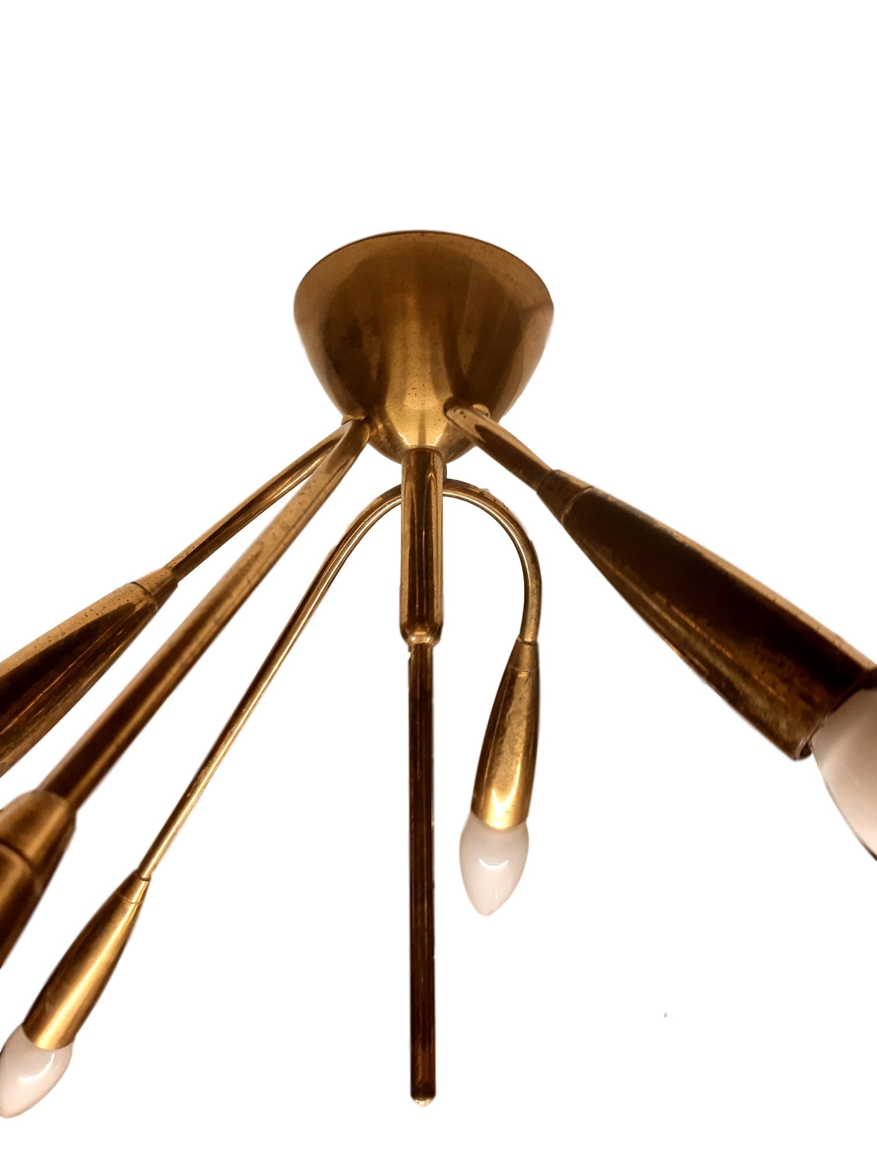 Organic italian brass ceiling, 1950s