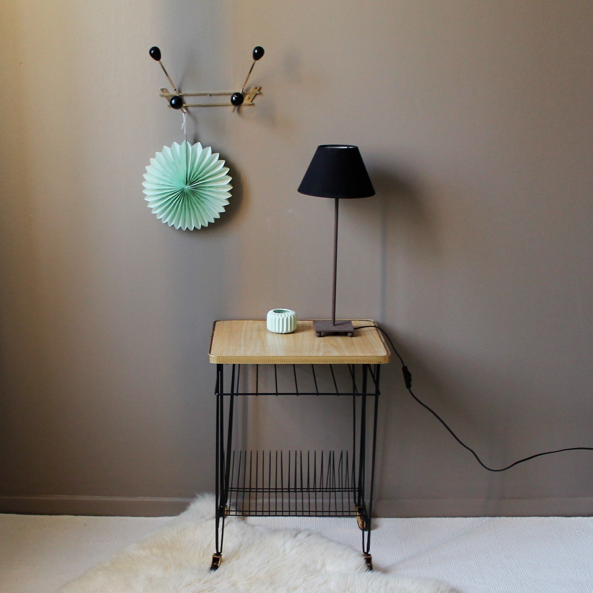 Vintage brass coat rack