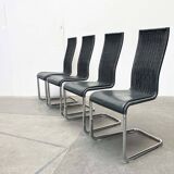 Grey German cantilever chairs B25 with leather cushions from Tecta, set of 4.