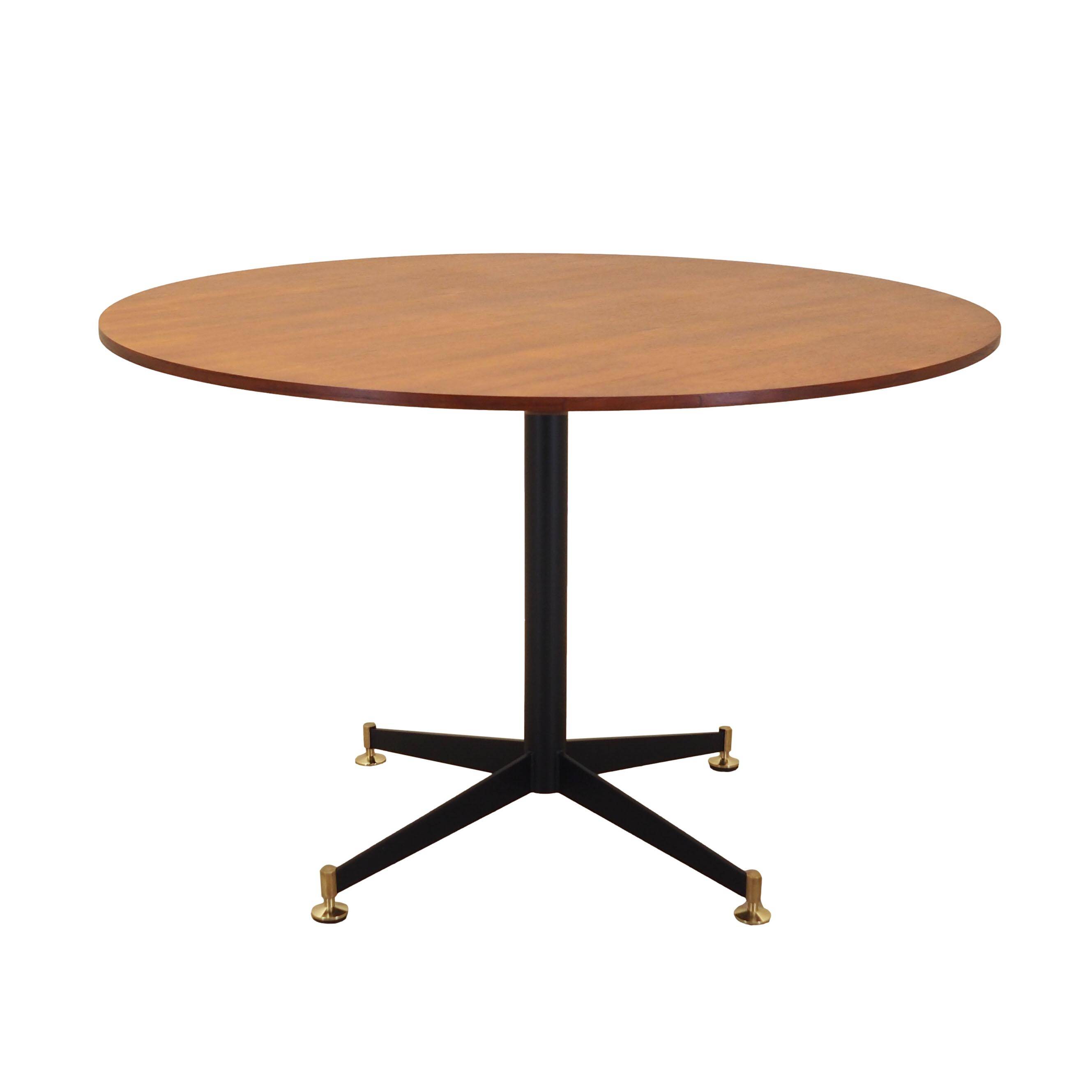 Teak round table, Italian design, 1970s, production: Italy