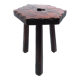 Tabouret trépied en bois brutaliste