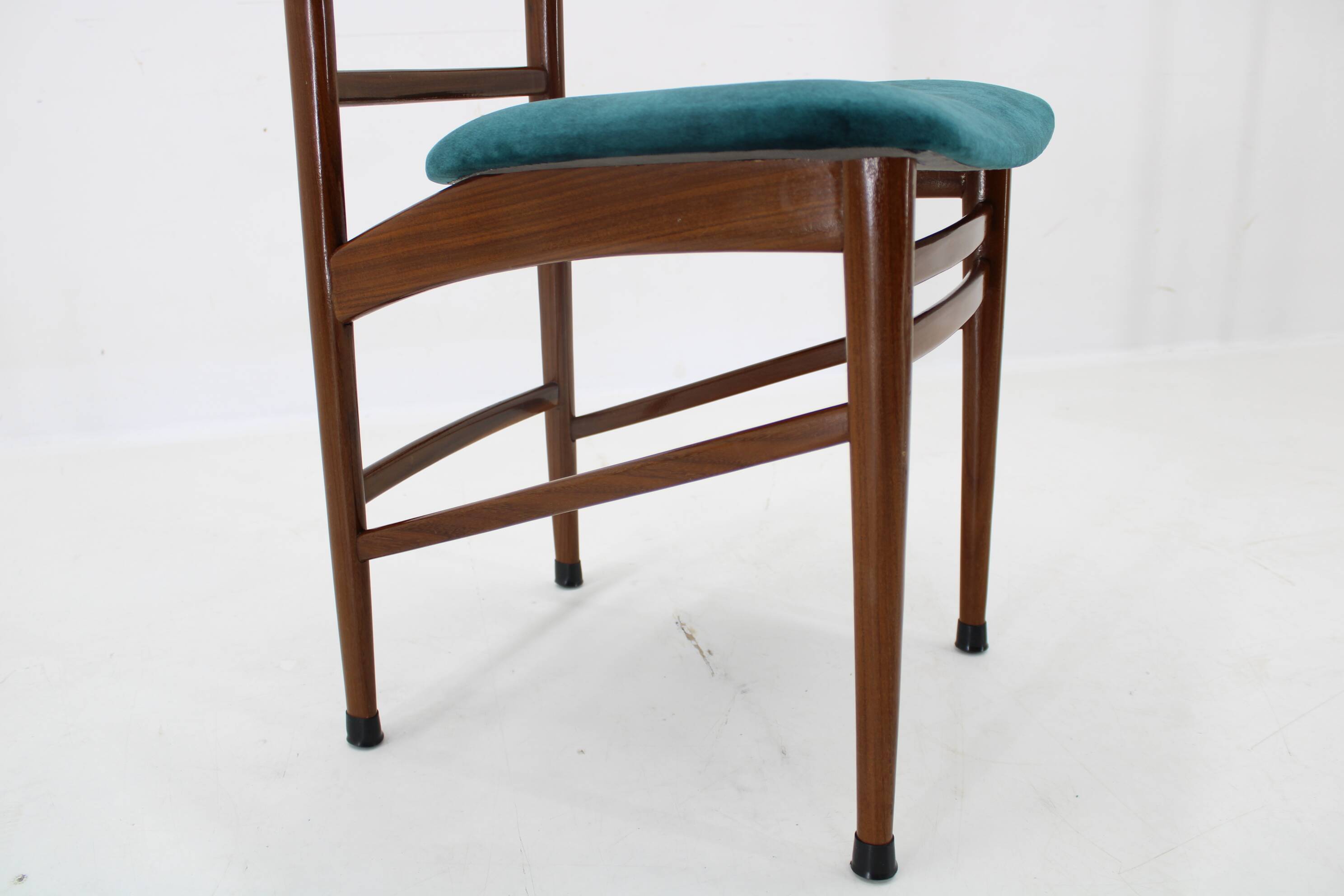 1960s Set Of Four Mahogany Dining Chairs, Italy
