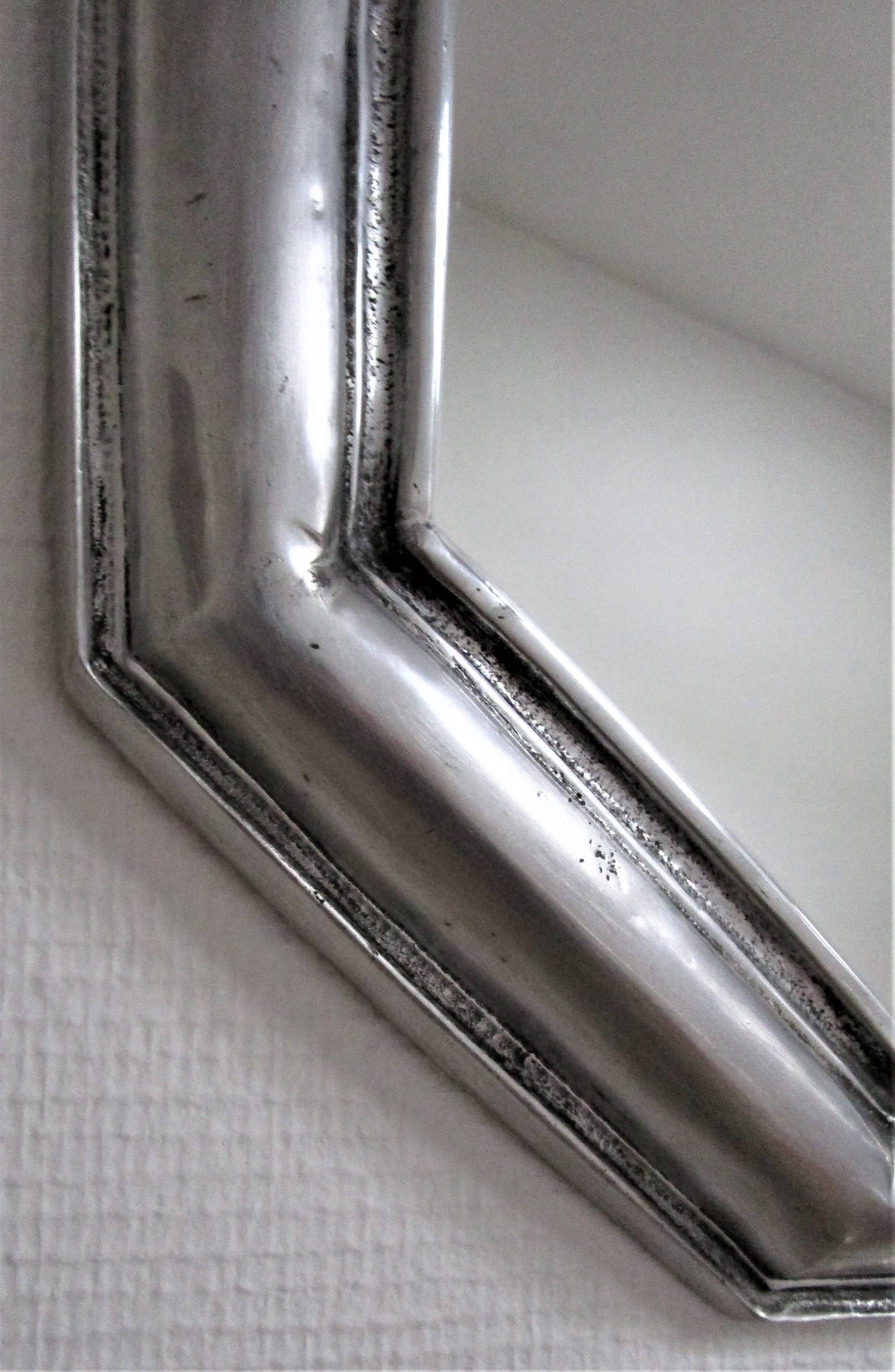 Octagonal metal mirror 70s design 48cmx55cm