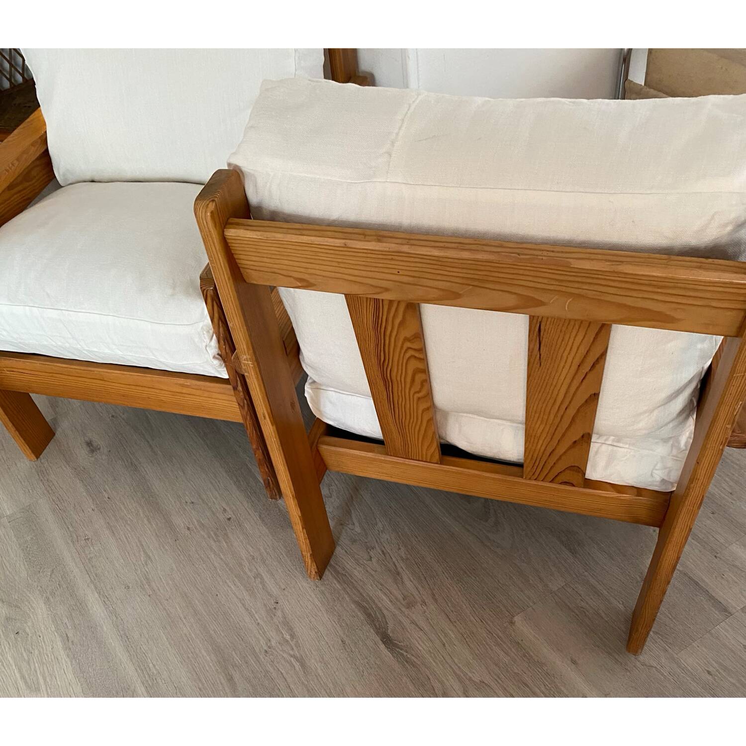 Paire de fauteuil en pin