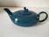 Théière vintage design – modèle chat – céramique émaillée bleu canard