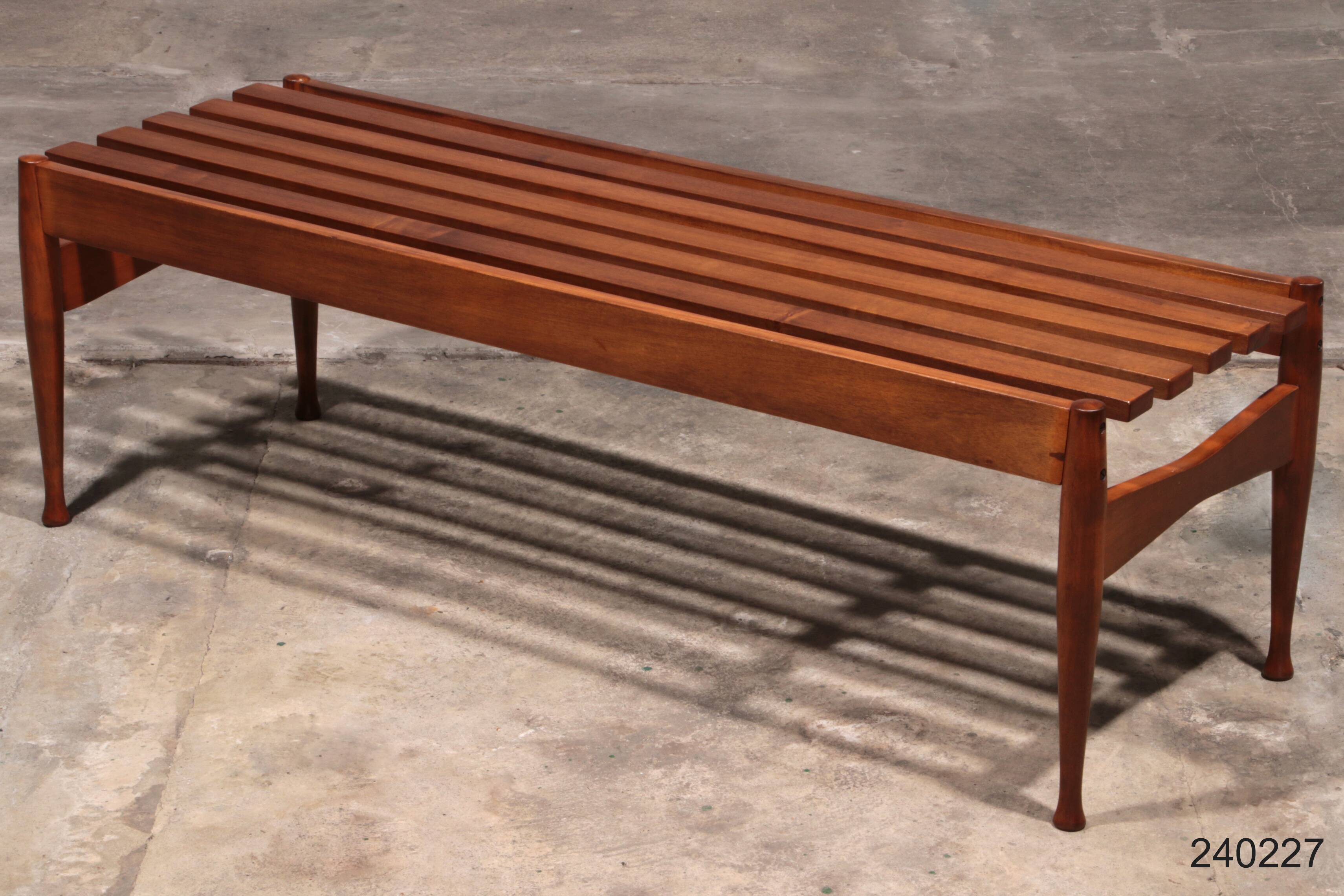 Banc vintage en noyer de Gio Ponti réalisé par Fratelli Reguitti, 1950