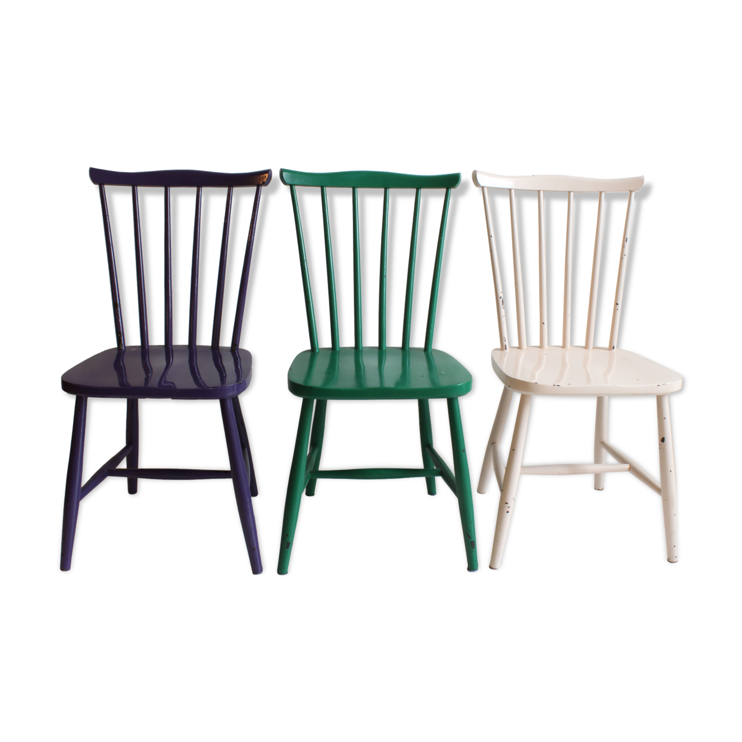 Three spindle back SH41 chairs by Yngve Ekström for Pastoe, 1960s