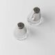 Vintage Argent Salt and Pepper Shakers with Clear Glass and Silver-Plated Caps, Conical Minimal Italian Design, 1950s