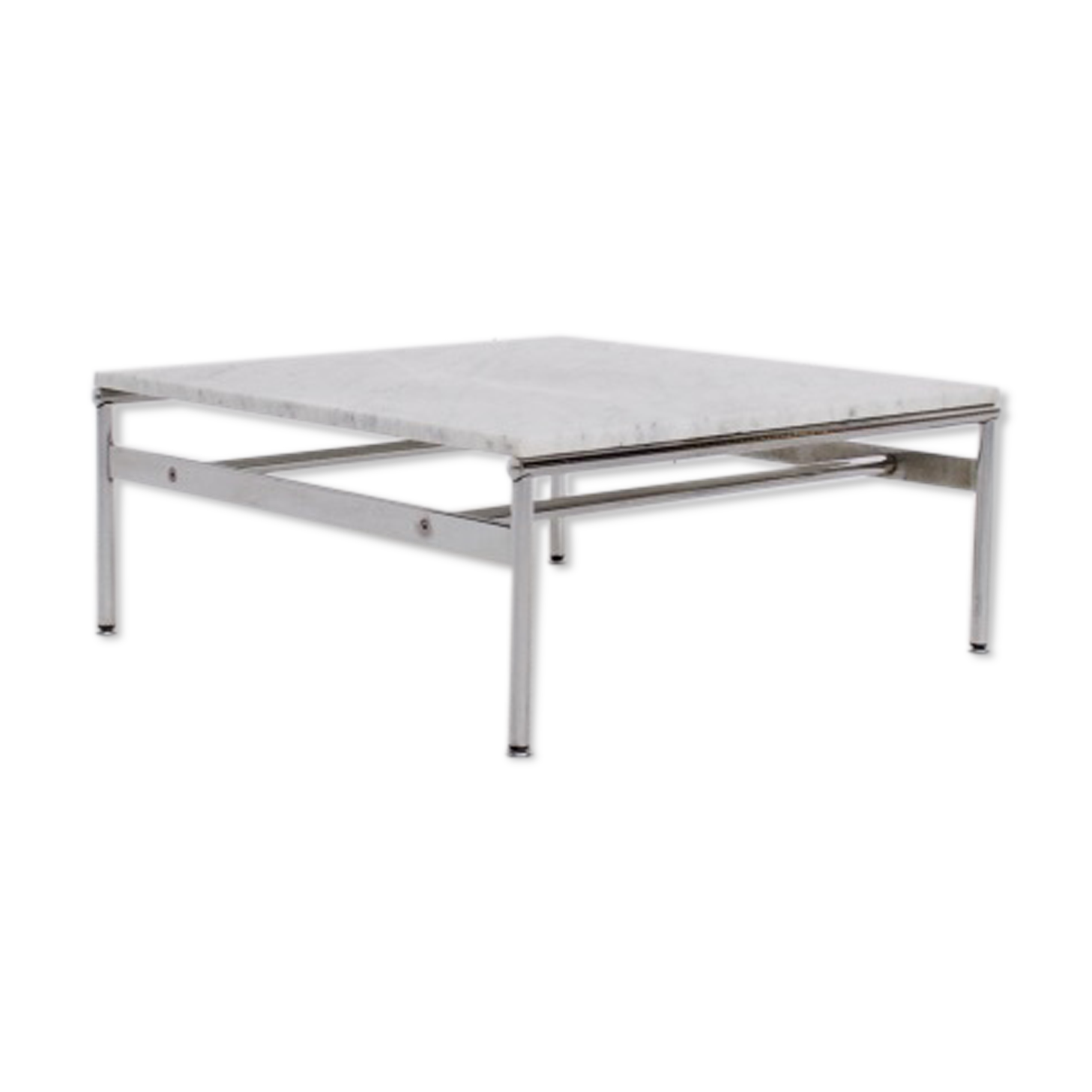Table basse years 70' marble and chromium acier