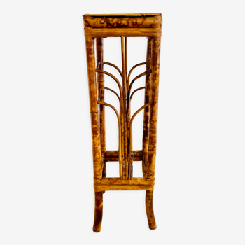 Vintage bamboo saddle pedestal table