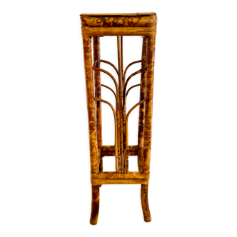 Vintage bamboo saddle pedestal table