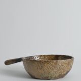 Textured Stoneware Bowl with Sculptural Handle, Handmade Studio Ceramic