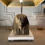 Paire de lampes vintages en bronze doré, visage de pharaon, 1970