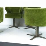 Set of four green Gianni Moscatelli Swivel Poney Chairs for Formanova, 70s
