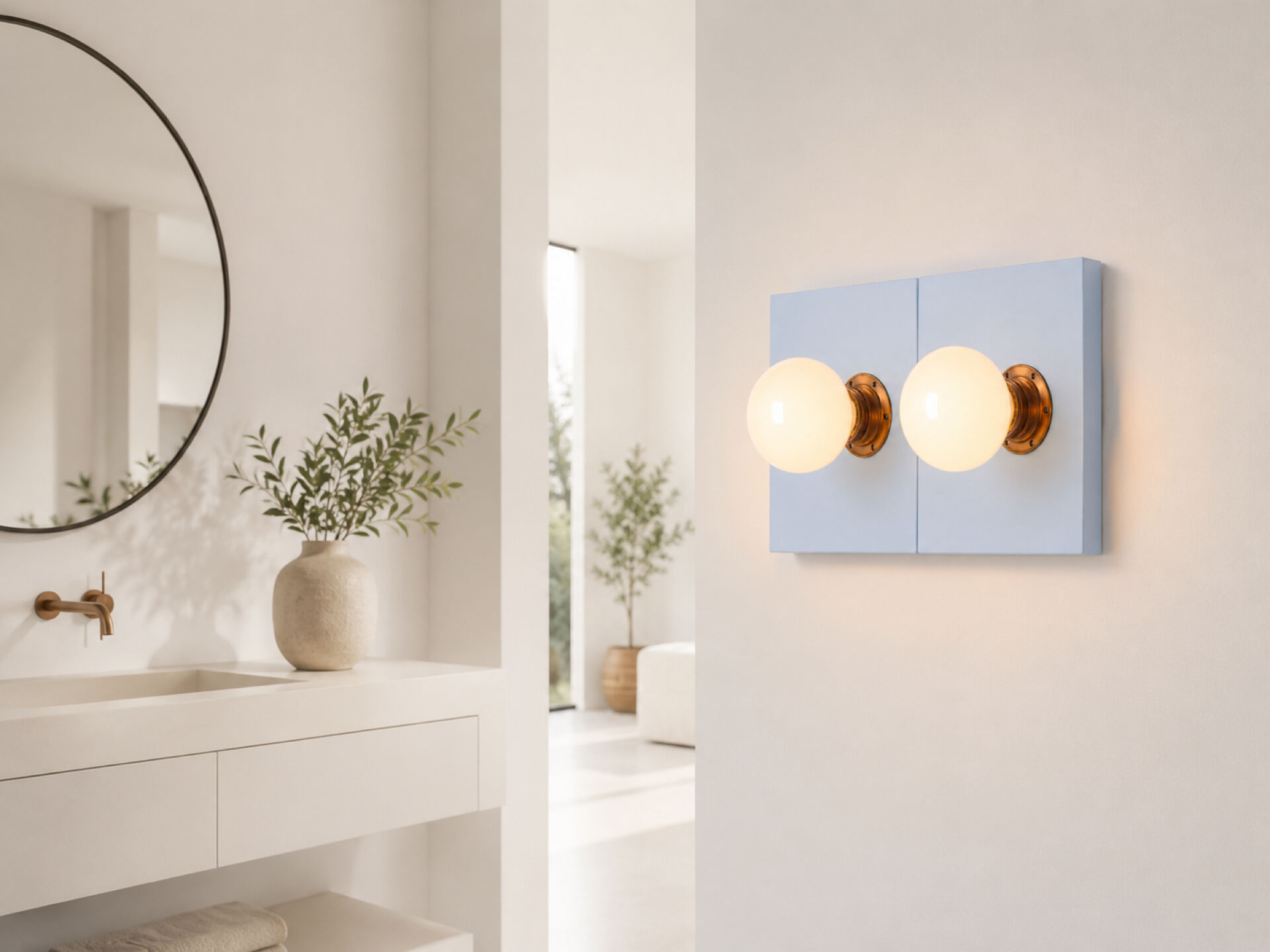 Apply 2 cement tile lights.