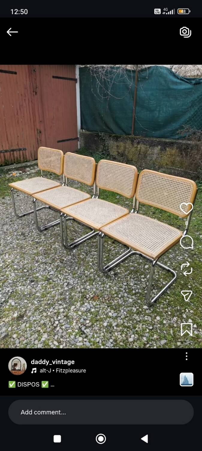 4 new Breuer cane chairs