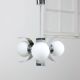 Vintage italian chrome and opaline chandelier, 70s