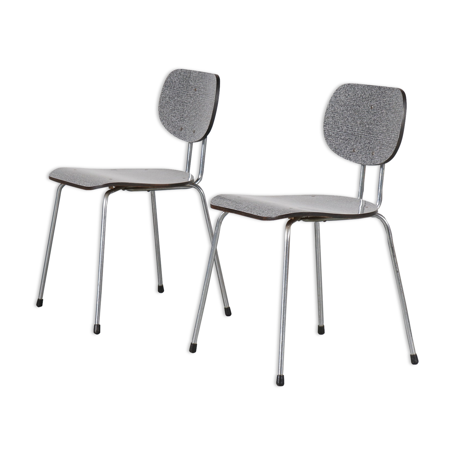 Pair of “CT2” dining chairs by Willy van der Meeren for Tubax, Belgium 1950