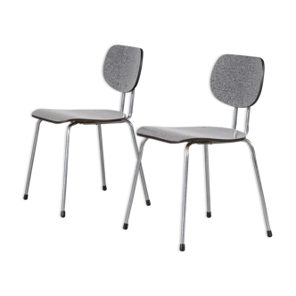 Pair of “CT2” dining chairs by Willy van der Meeren for Tubax, Belgium 1950