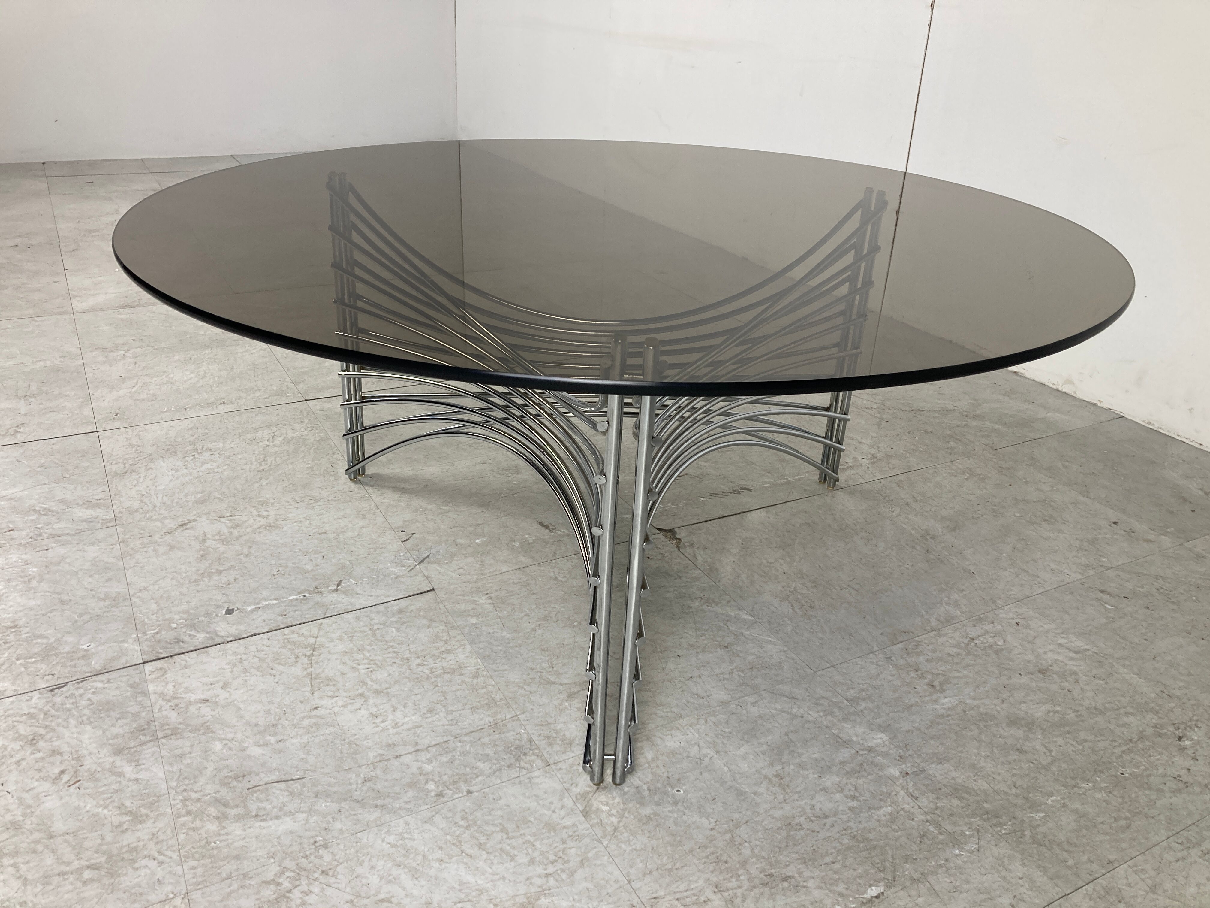Space age chrome wire coffee table, 1970s