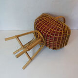 vintage rattan basket worker