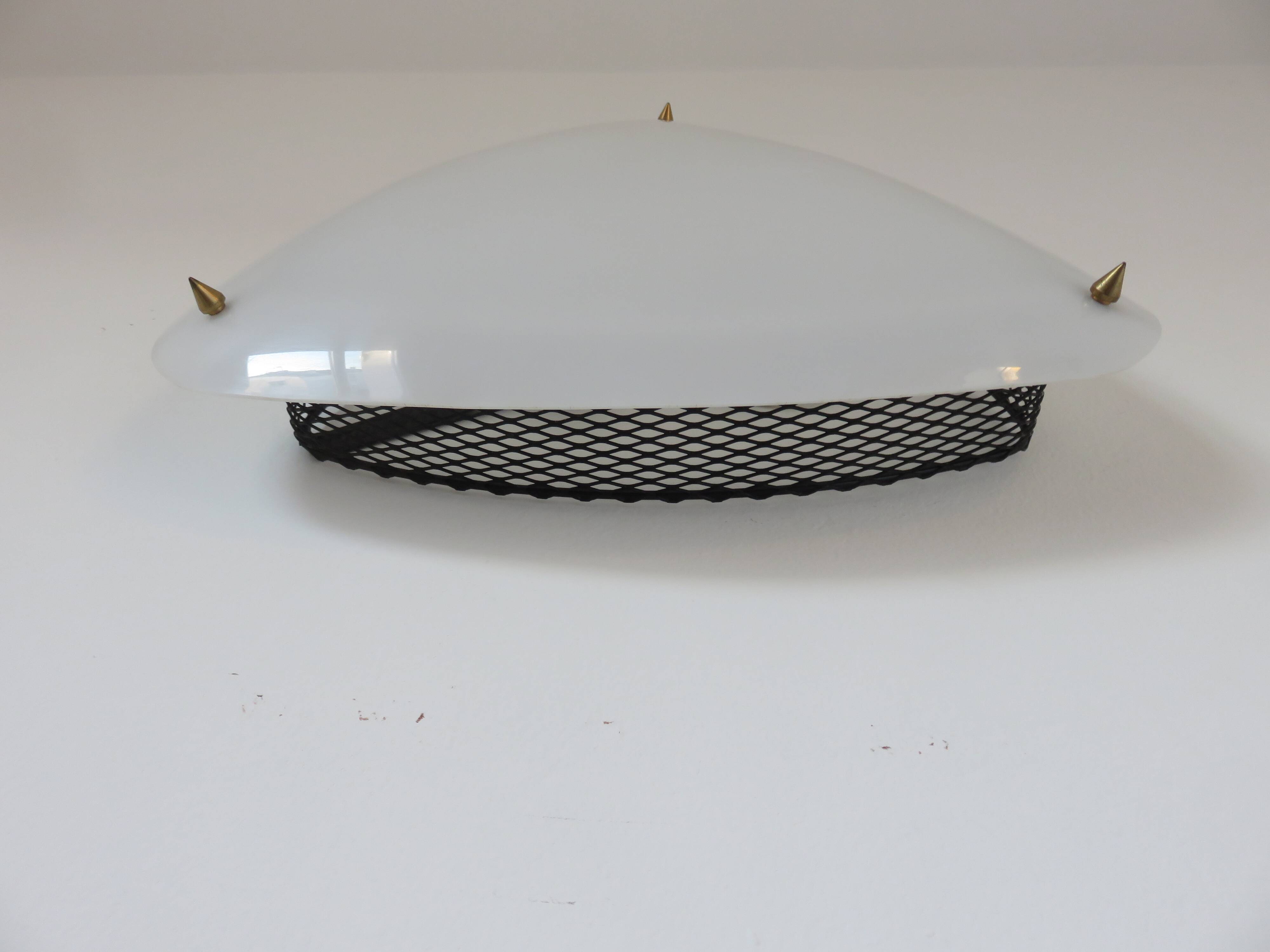 Applique en perspex et métal déployé années 50 60