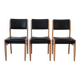 3 Scandinavian black skai chairs