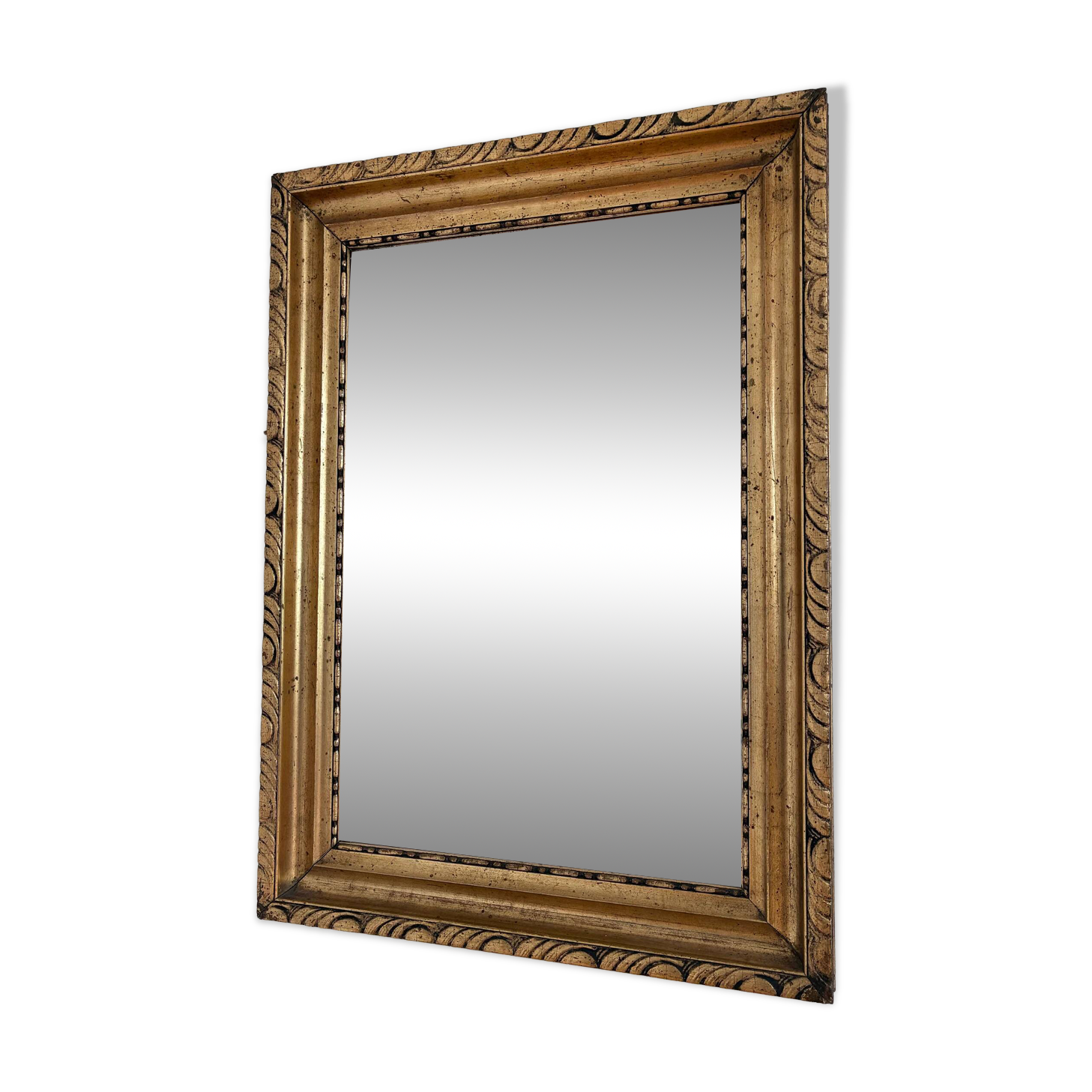 Antique French giltwood wall mirror in gold