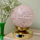 Vintage globe table lamp in pink Clichy glass