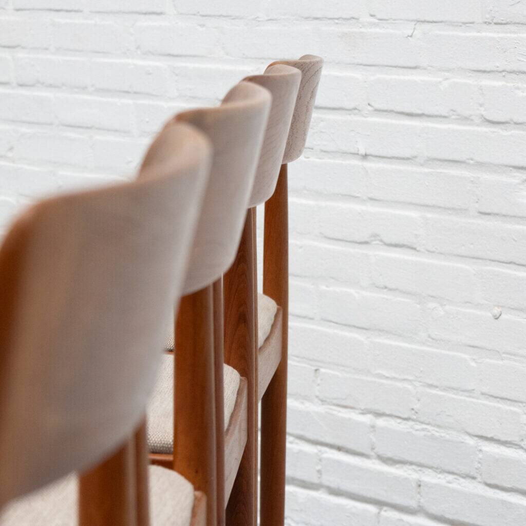 Danish dining chairs set by Johannes Nørgaard 1960s