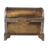 Old jewelry chest in solid brass