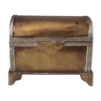 Old jewelry chest in solid brass