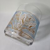 Wide vase decoration of white blue and gold lilies from decover italy - h: 12cm