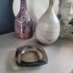 Vintage square smoked glass ashtray