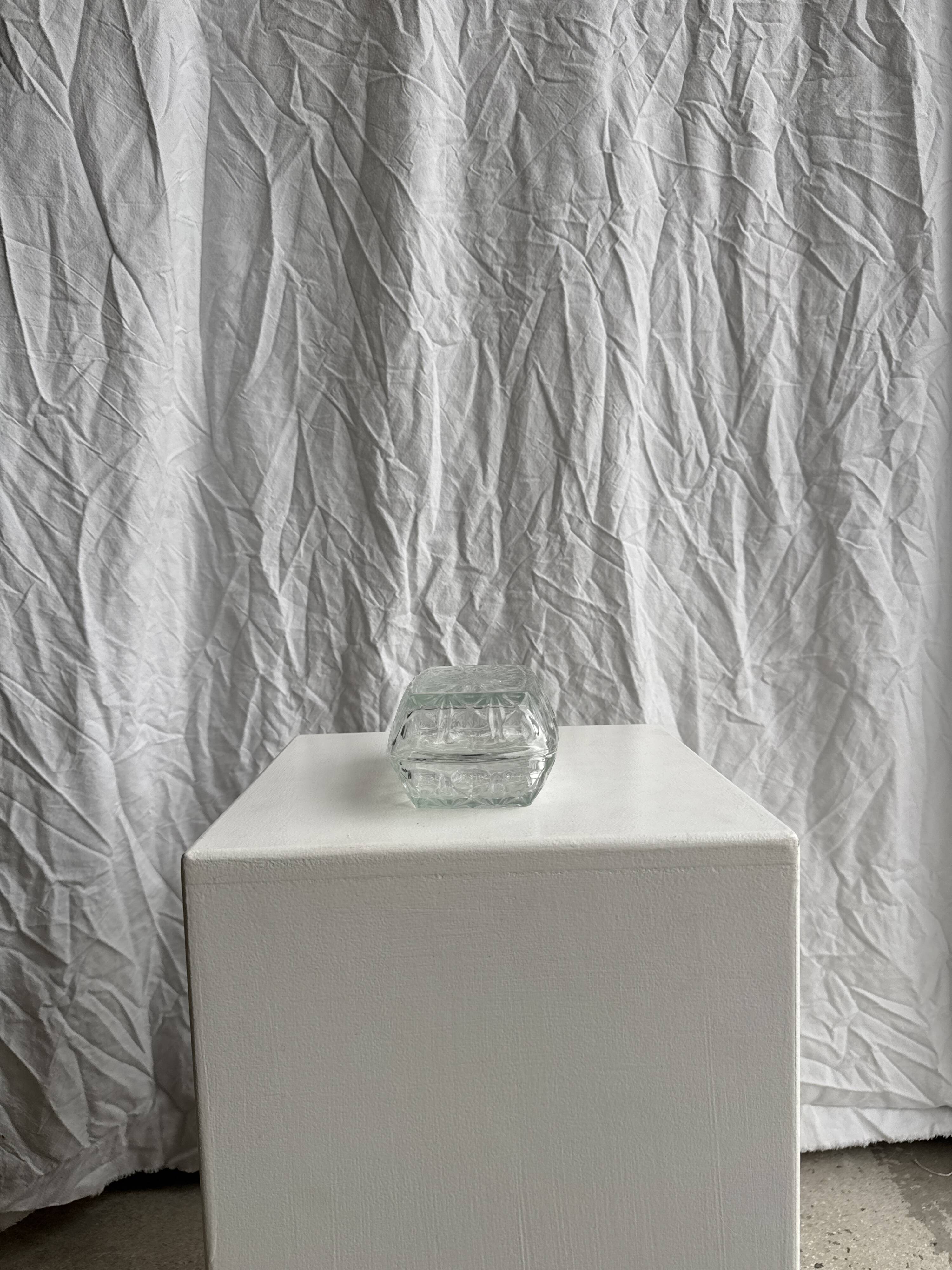 Vintage glass butter dish