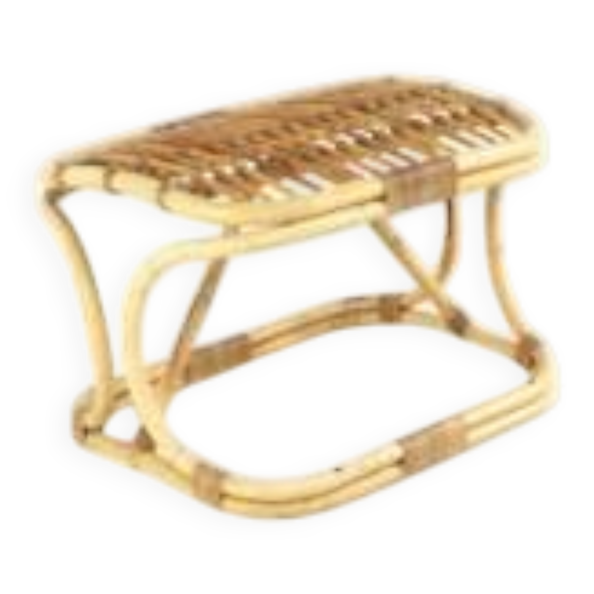 Rattan Footstool - mid century modern - japandi