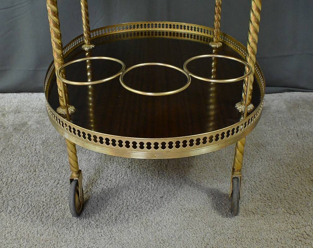 Brass Rolling Serving Cart - 1960