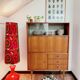 Large retro 70s opaline lamp