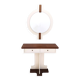 Postmodern Ivory Lacquered Walnut Wall Mirror and Console Table, Italy