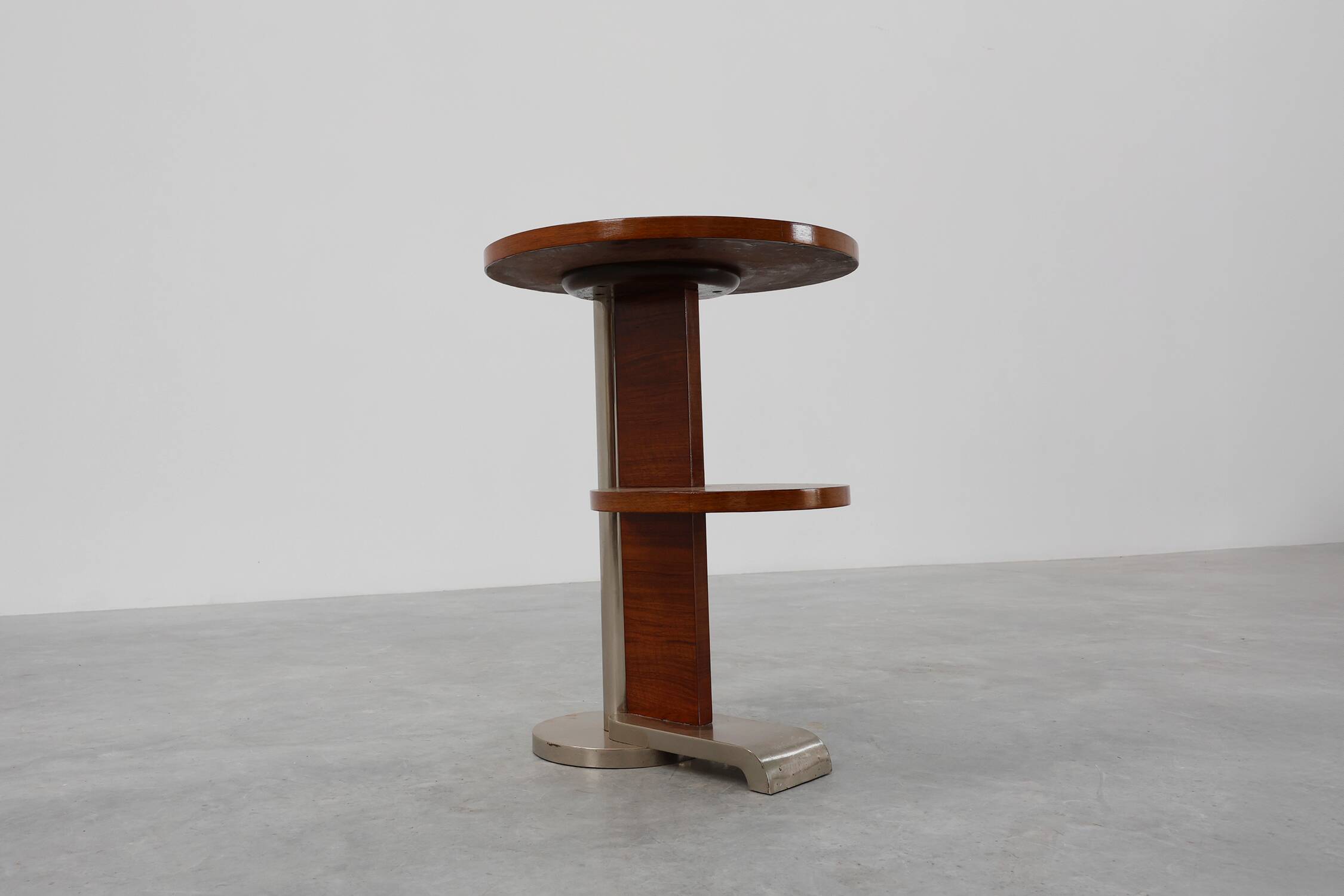 Table d'appoint moderniste Art déco à deux niveaux, France vers 1925