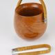 Carl Aubock sugar bowl & tongs, walnut, nickel, cane, no. 3536, 1940s