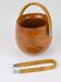 Carl Aubock sugar bowl & tongs, walnut, nickel, cane, no. 3536, 1940s