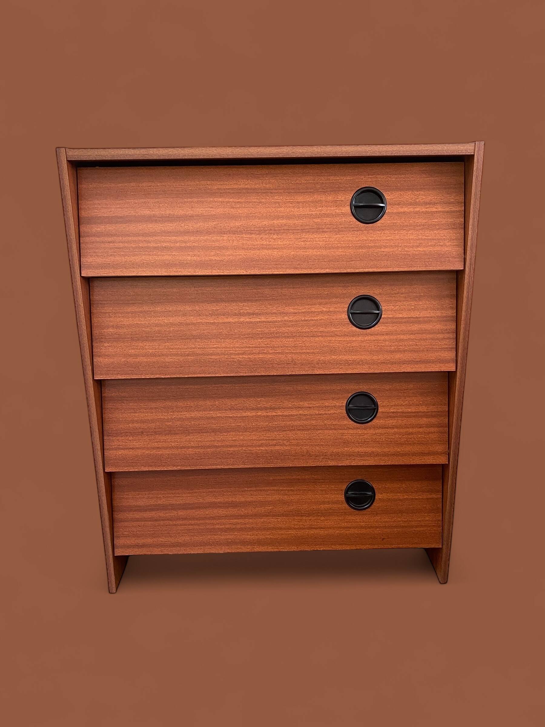 Teak veneer shoe cabinet, 1960s