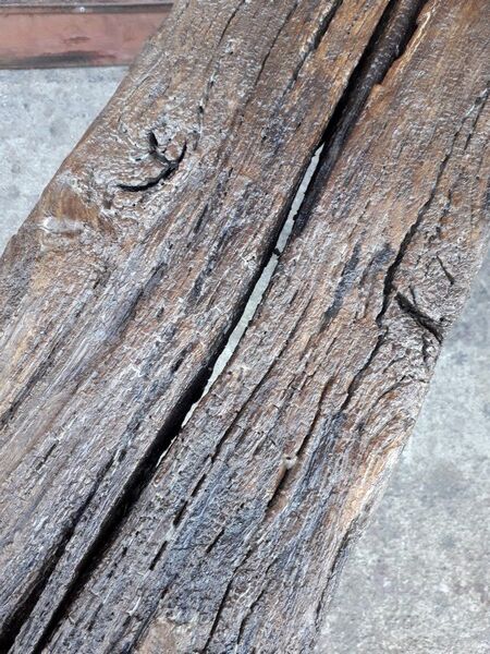 Massive wooden bench