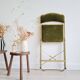 Chaise pliante ancienne velours vert