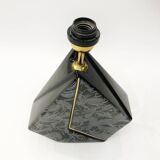 Polygonal black ceramic iridescent lamp 1980s memphis milano light table retro