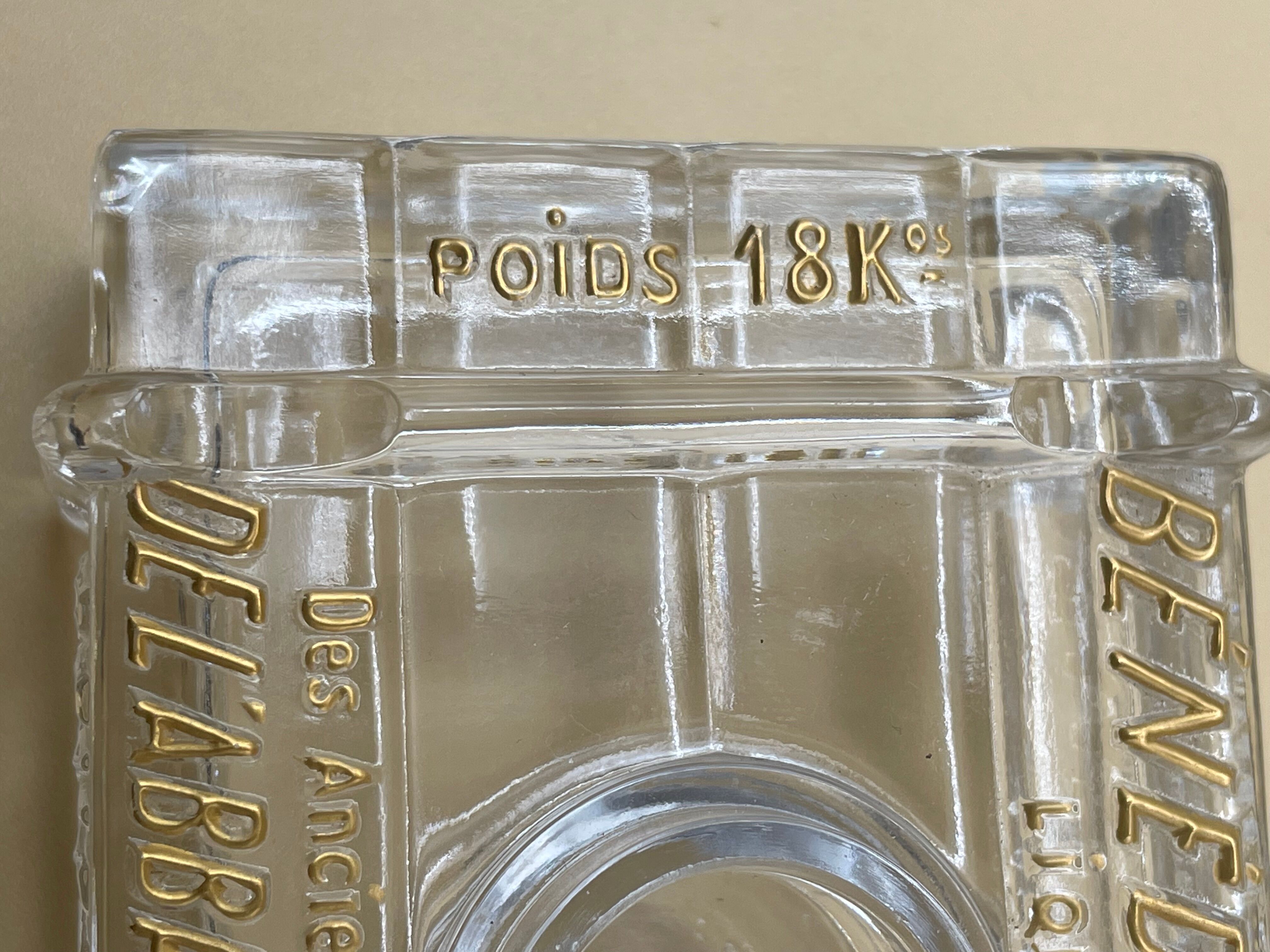 Advertising inkwell for the brand Baccarat crystal Benedictine liqueurs.