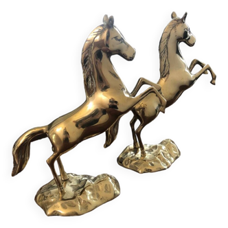 Brass horse statues